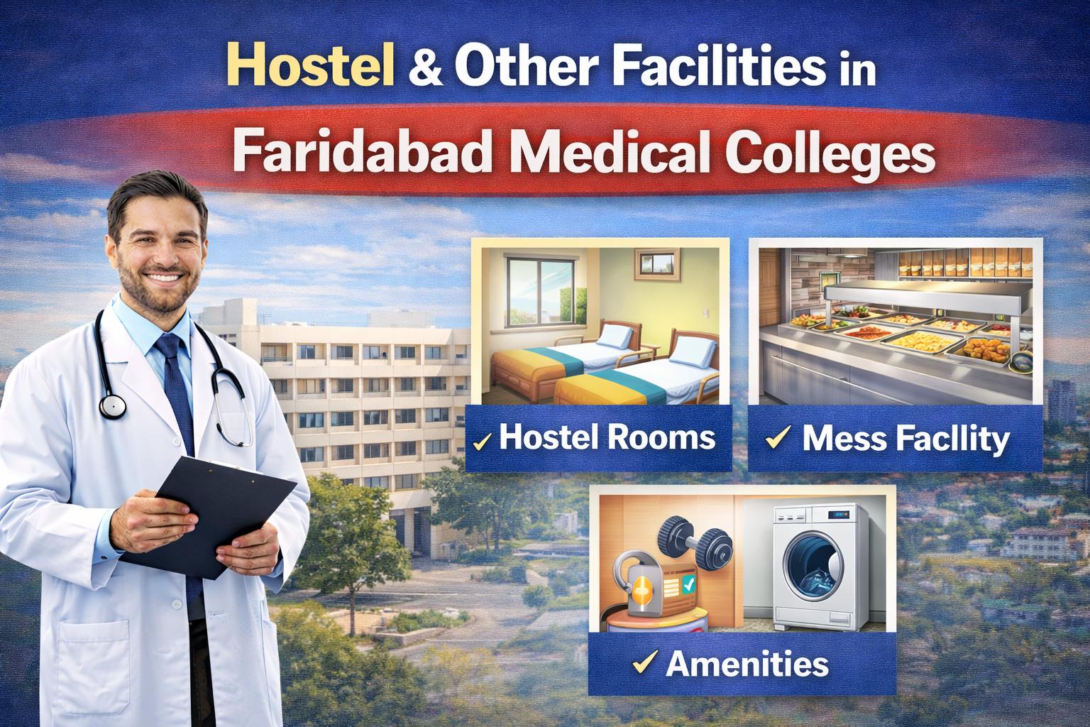 Hostel & Other Facilities in Faridabad Medical Colleges